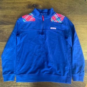Plaid VineYard Vines Half zip Pull over